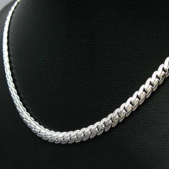 Sterling Silver Herringbone Necklace Bracelet Set - Picture 2 of 6